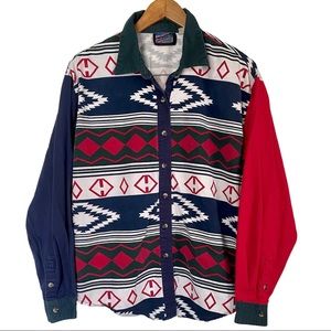 VTG Ranch & Tour Aztec Southwestern Button Down Shirt Men’s Size Small Medium